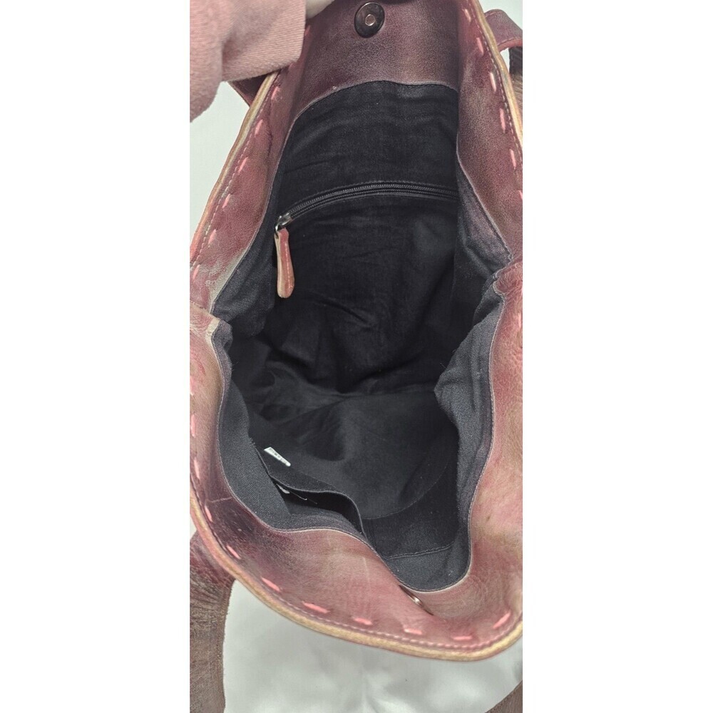 Rare Bed Stu Skye Leather Tote Bag Cobbler Series Pink Purple Whipstitch New - Picture 7 of 16